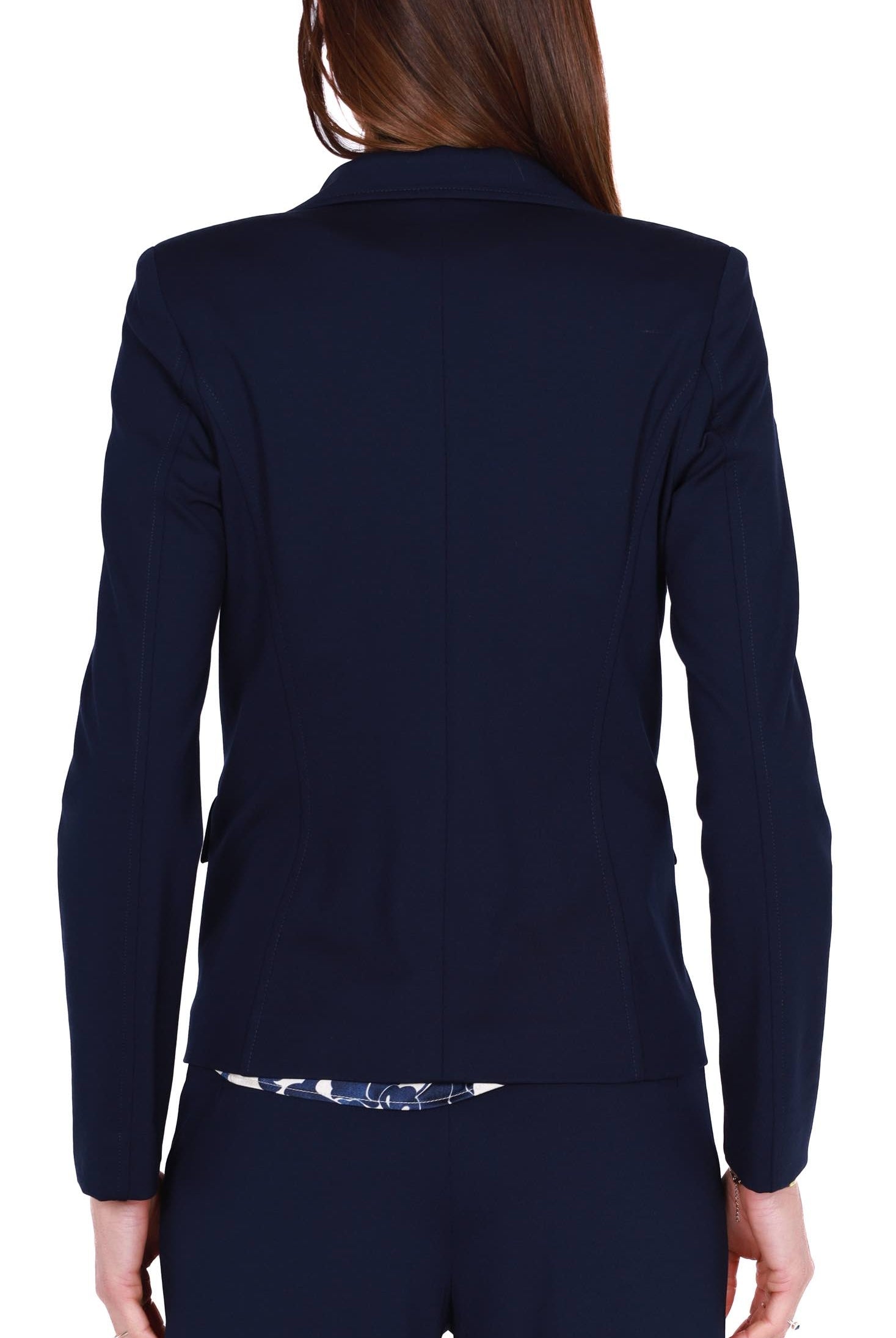 Emme Marella giacca blazer monopetto in jersey blu