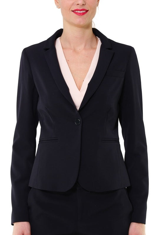 Liu Jo White giacca blazer monopetto in tessuto tecnico blu