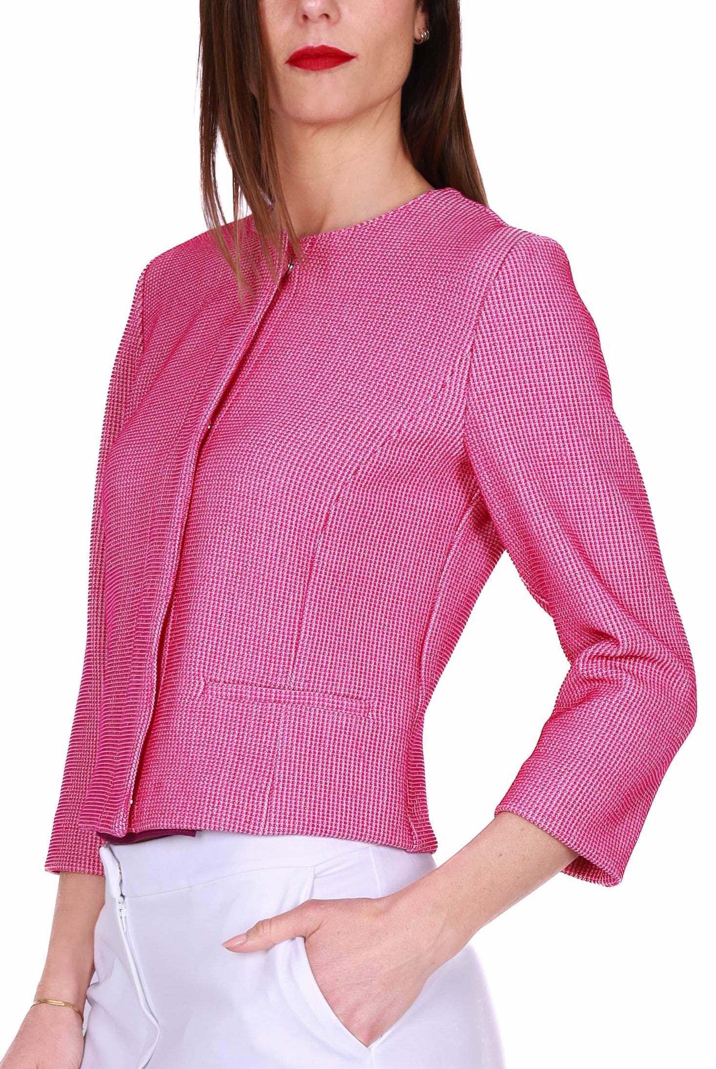 Emme Marella giacca corta girocollo rosso