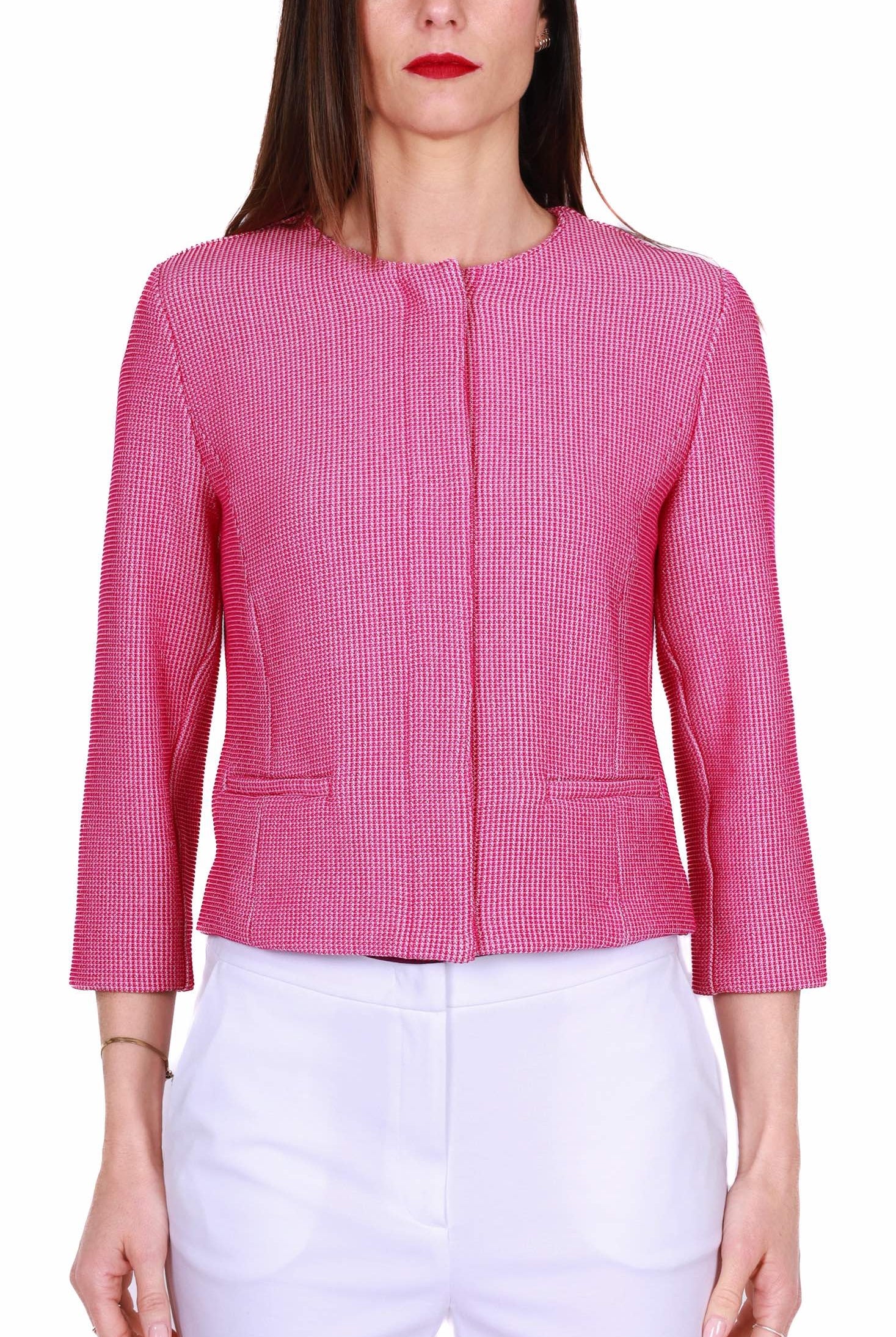 Emme Marella giacca corta girocollo rosso