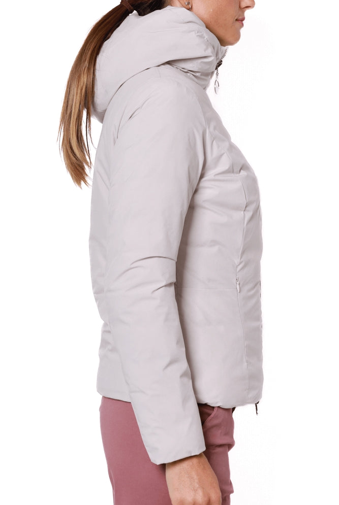 Censured giacca corta imbottita con cappuccio bianco