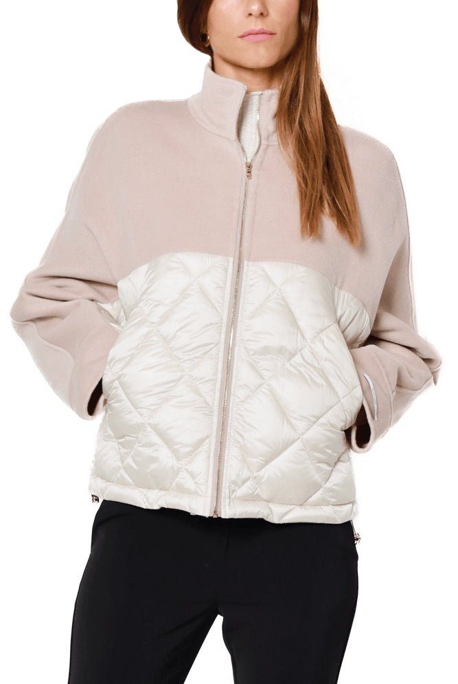 Emme Marella giacca donna corta in panno e nylon beige