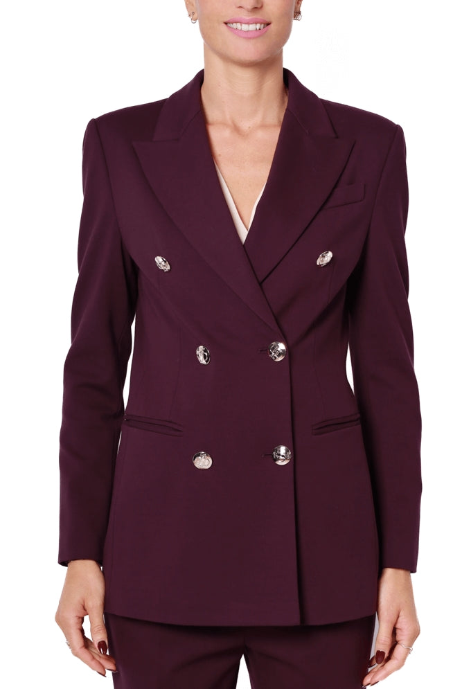 Liu Jo Black giacca doppiopetto in punto milano bordeaux