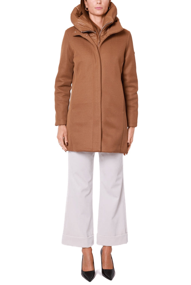 Unity giacca imbottita donna in tecno maglia cammello