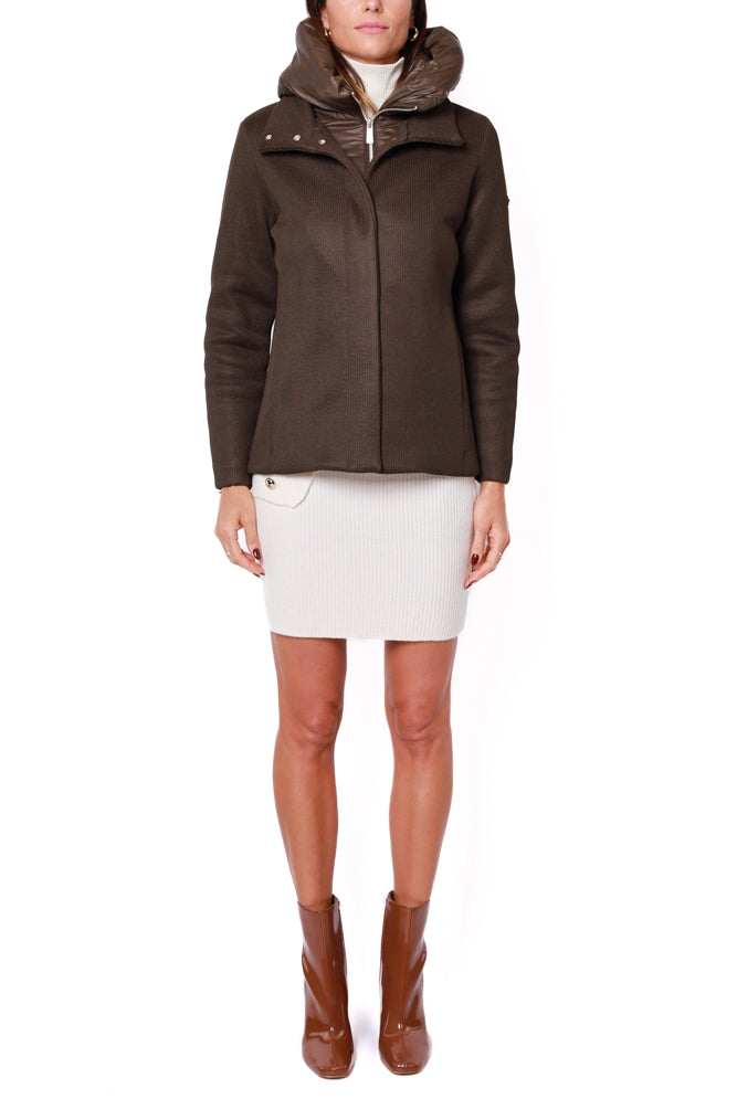 Unity giacca imbottita donna in tecno maglia marrone