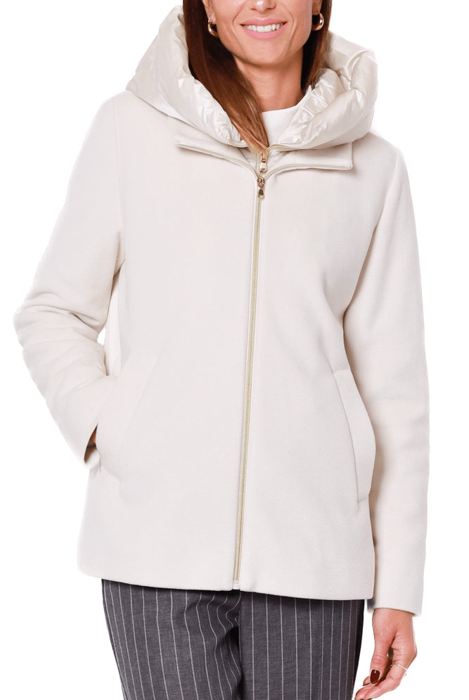 Emme Marella giacca invernale donna corta con cappuccio burro