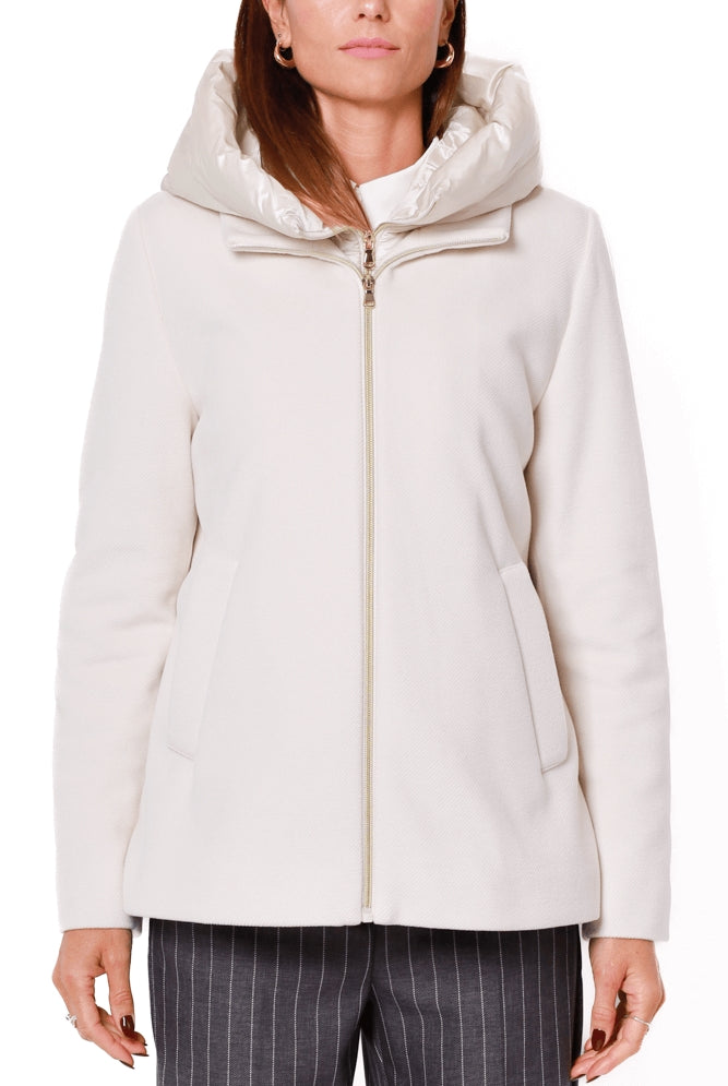 Emme Marella giacca invernale donna corta con cappuccio burro