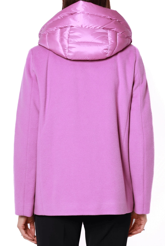 Emme Marella giacca invernale donna corta con cappuccio lilla