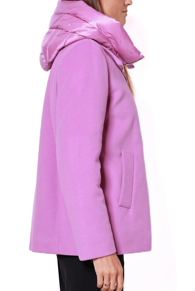 Emme Marella giacca invernale donna corta con cappuccio lilla