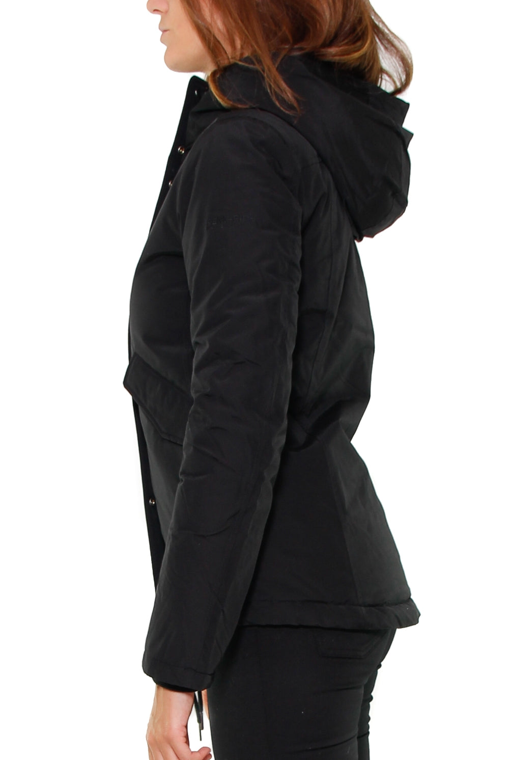 Woolrich Europe Srl giaccone corto cappuccio foderato ecopelliccia nero