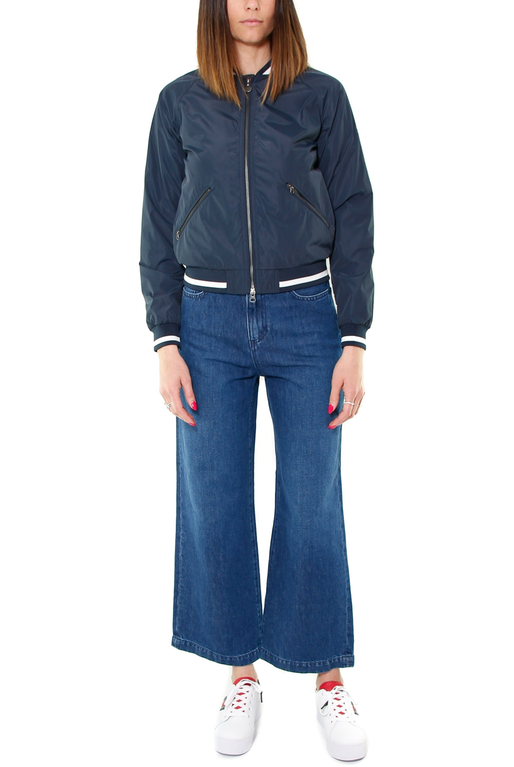 Woolrich Europe Srl giubbino stile bomber in nylon blu