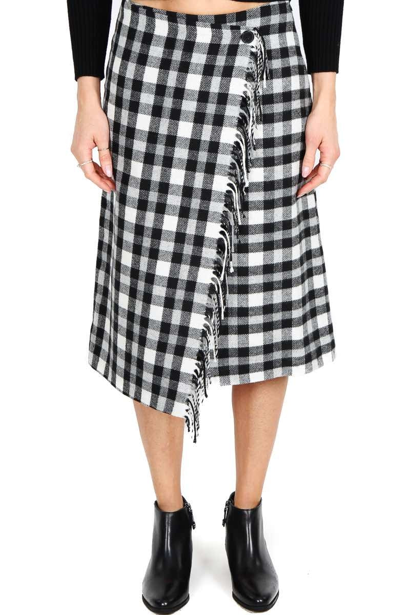 Vicolo gonna a quadri con frange nero