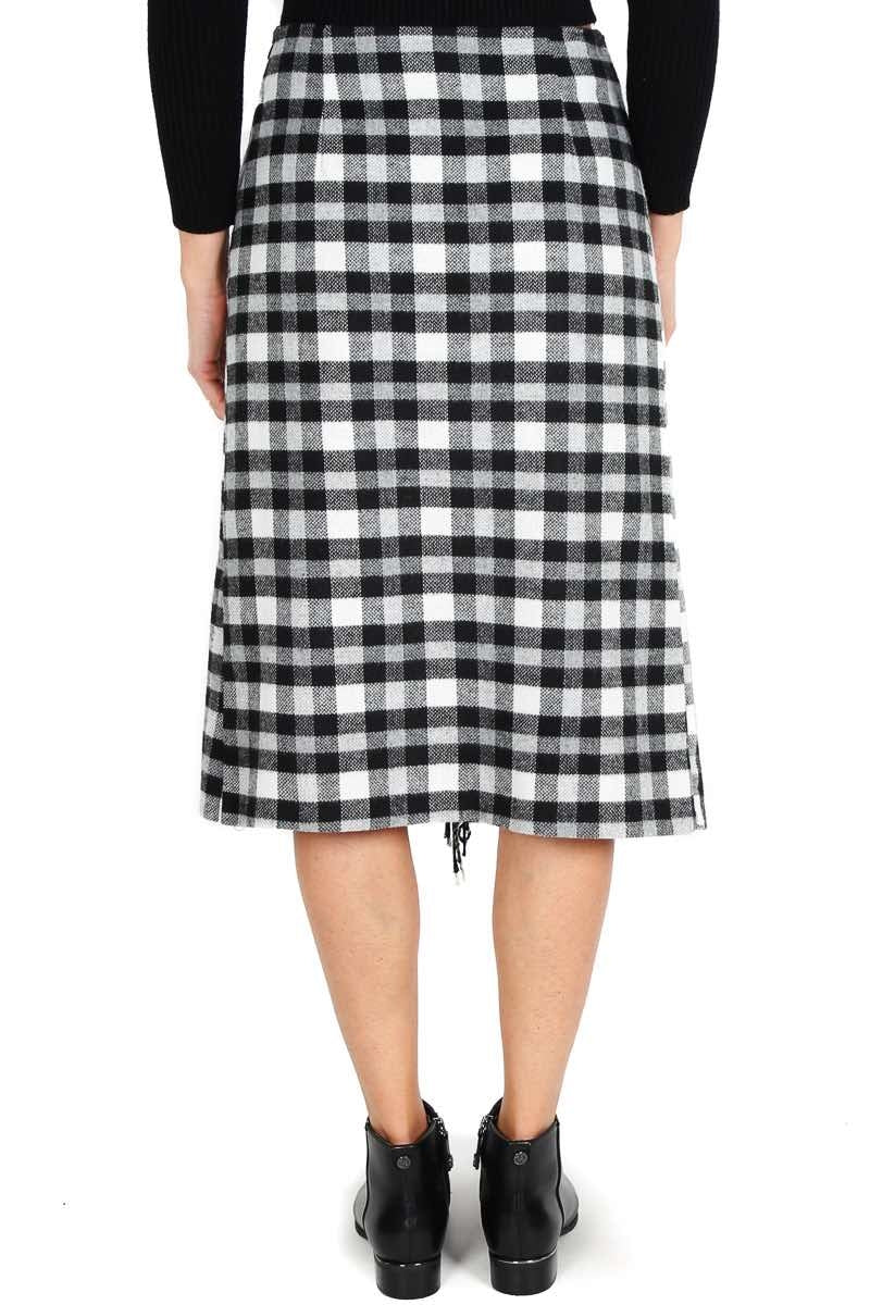 Vicolo gonna a quadri con frange nero