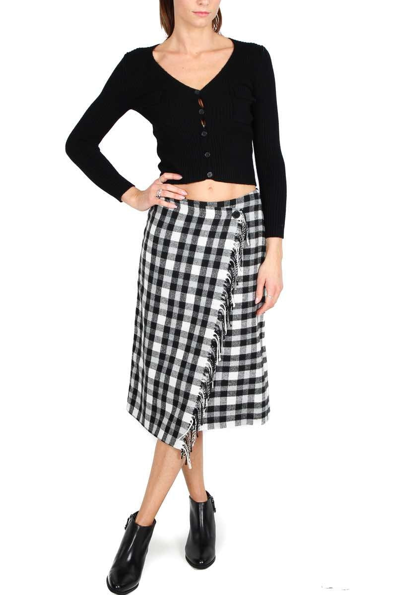 Vicolo gonna a quadri con frange nero