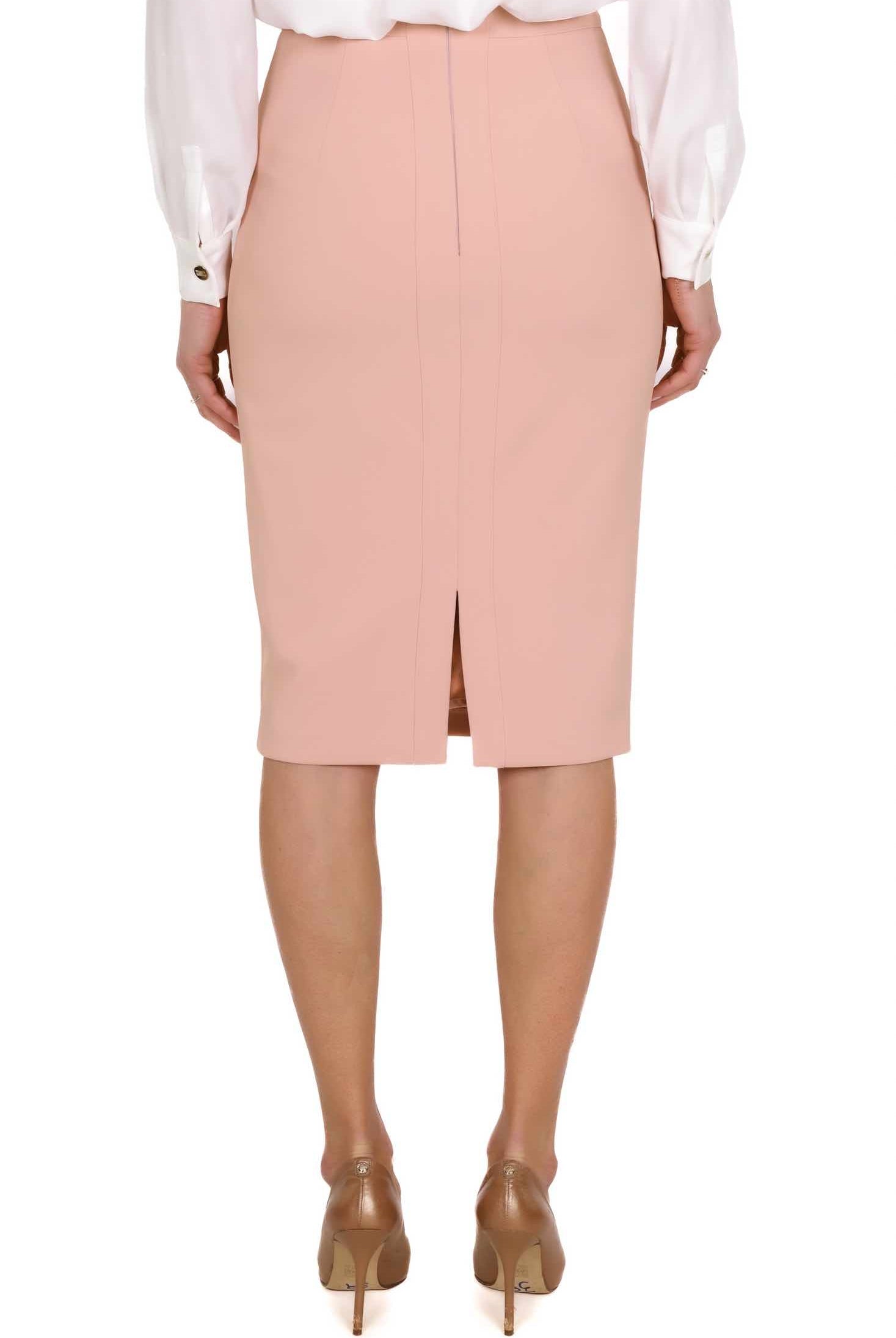 Elisabetta Franchi gonna a tubino in crÈpe rosa