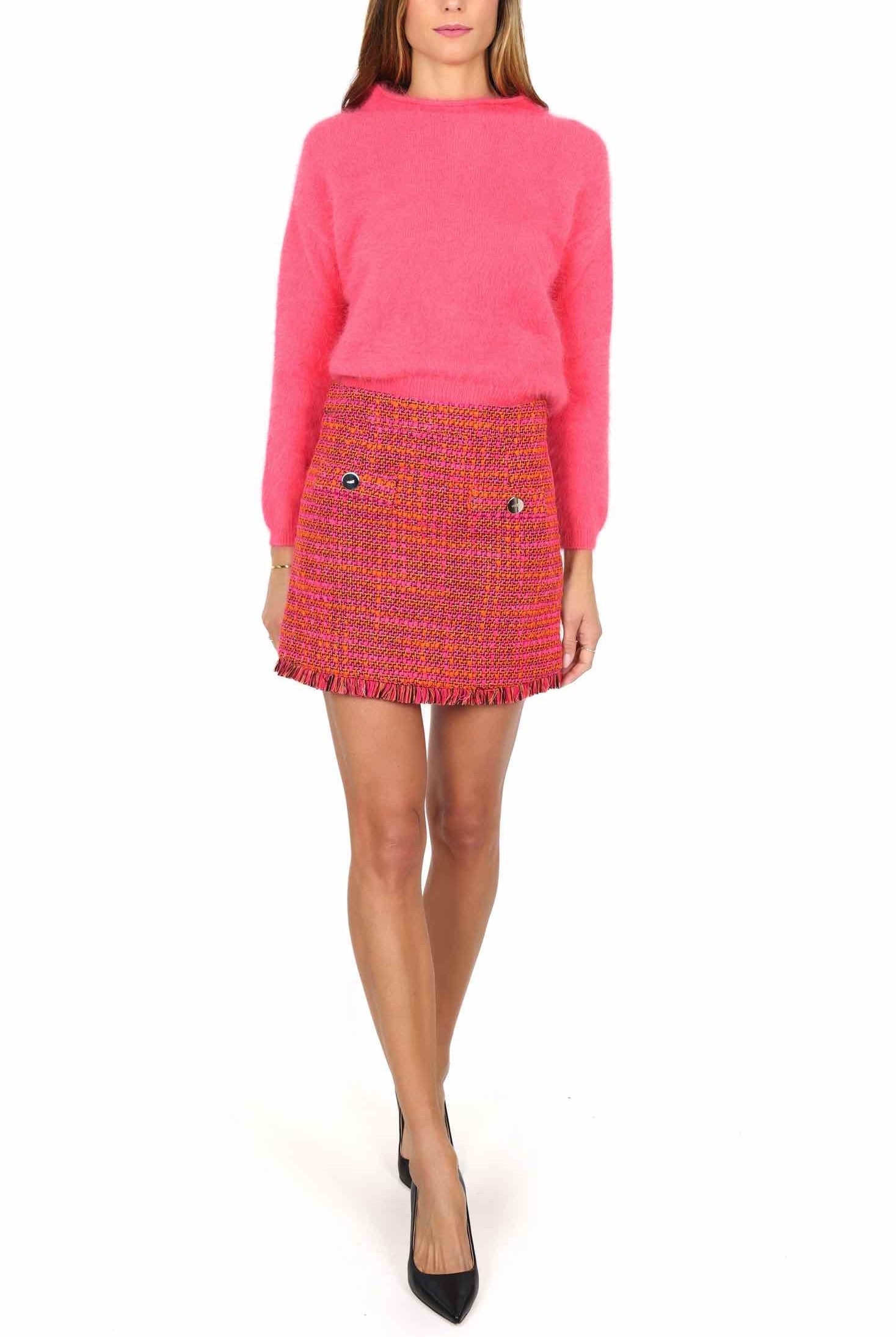 Liu Jo Black gonna corta in bouclÈ fuxia