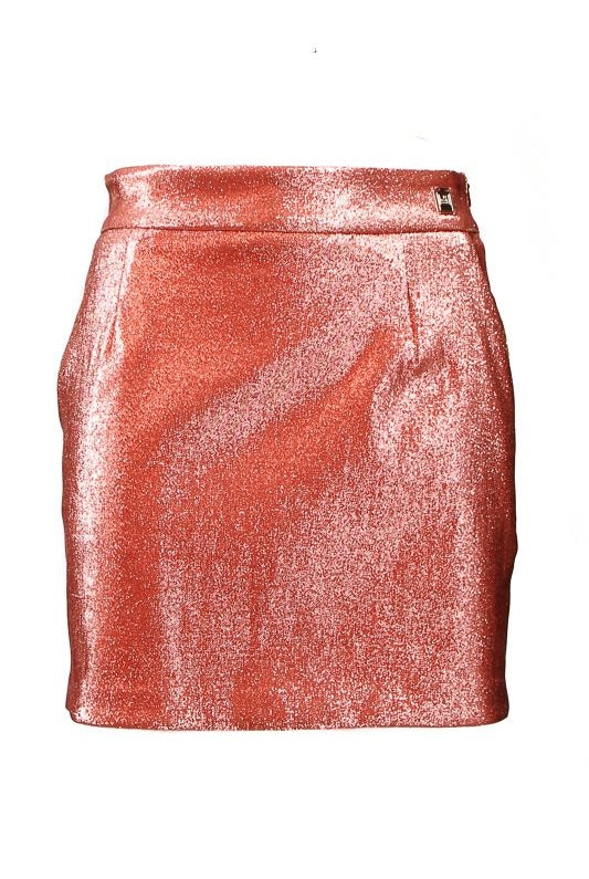 Elisabetta Franchi gonna corta in lurex rosa