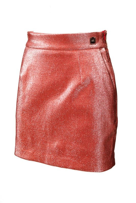 Elisabetta Franchi gonna corta in lurex rosa