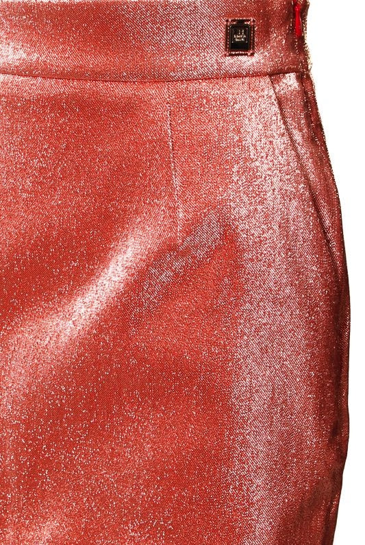 Elisabetta Franchi gonna corta in lurex rosa