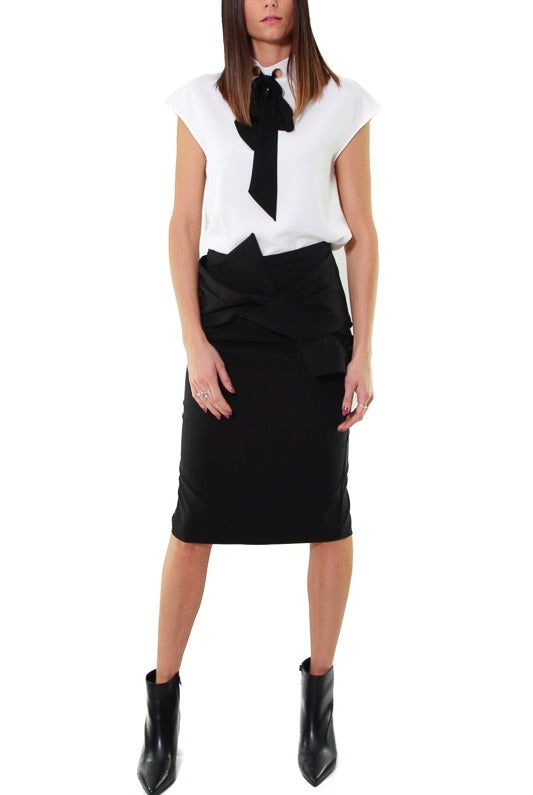 Sandro Ferrone gonna loungette con fiocco nero