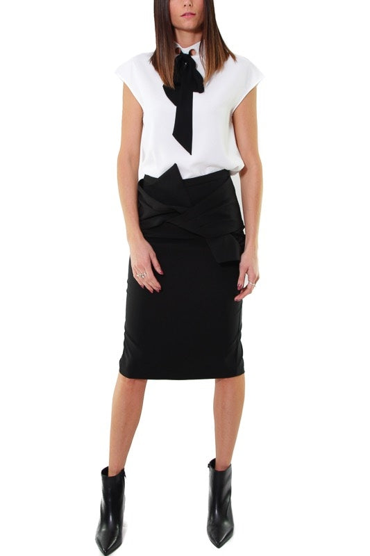 Sandro Ferrone gonna loungette con fiocco nero