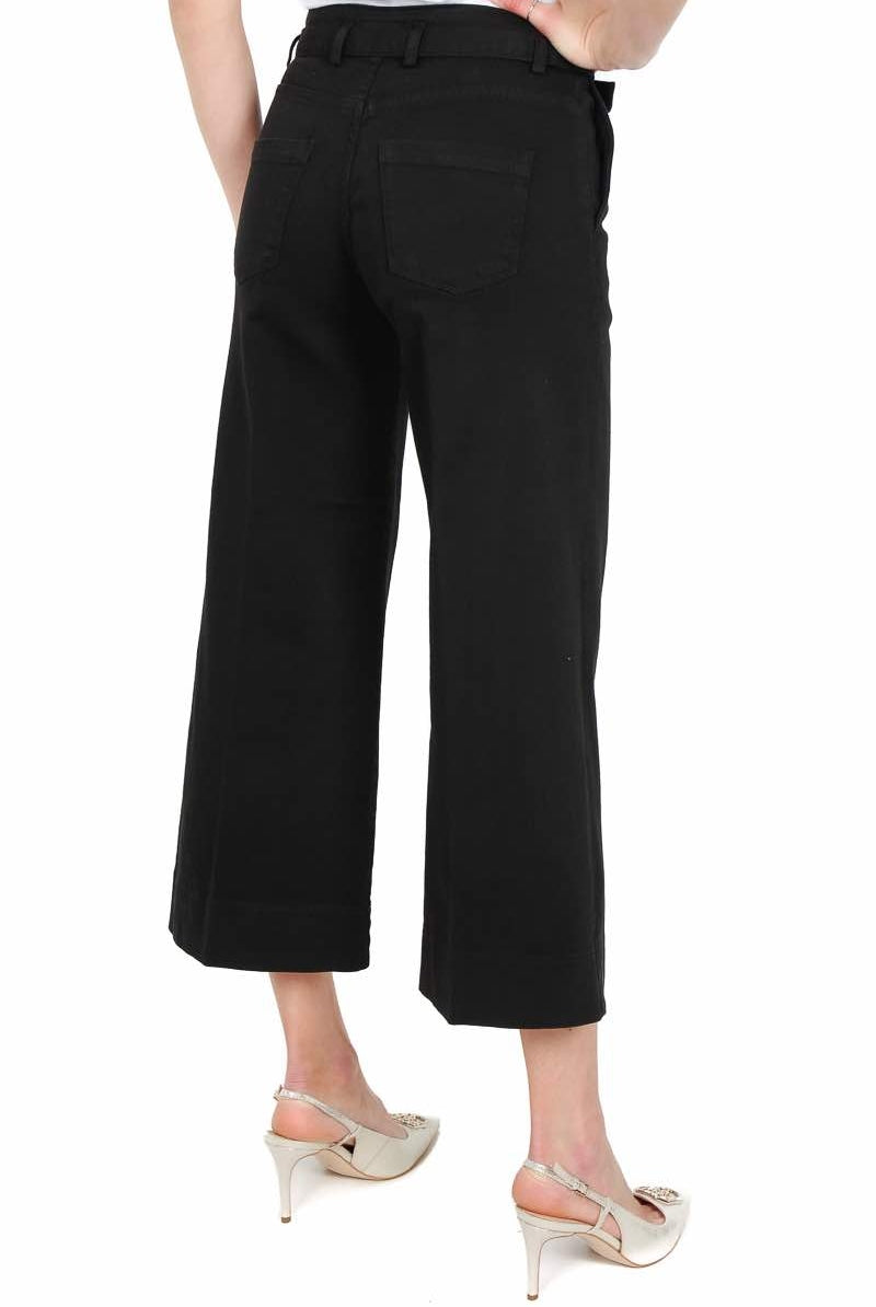 Pinko jeans a palazzo in bull denim nero