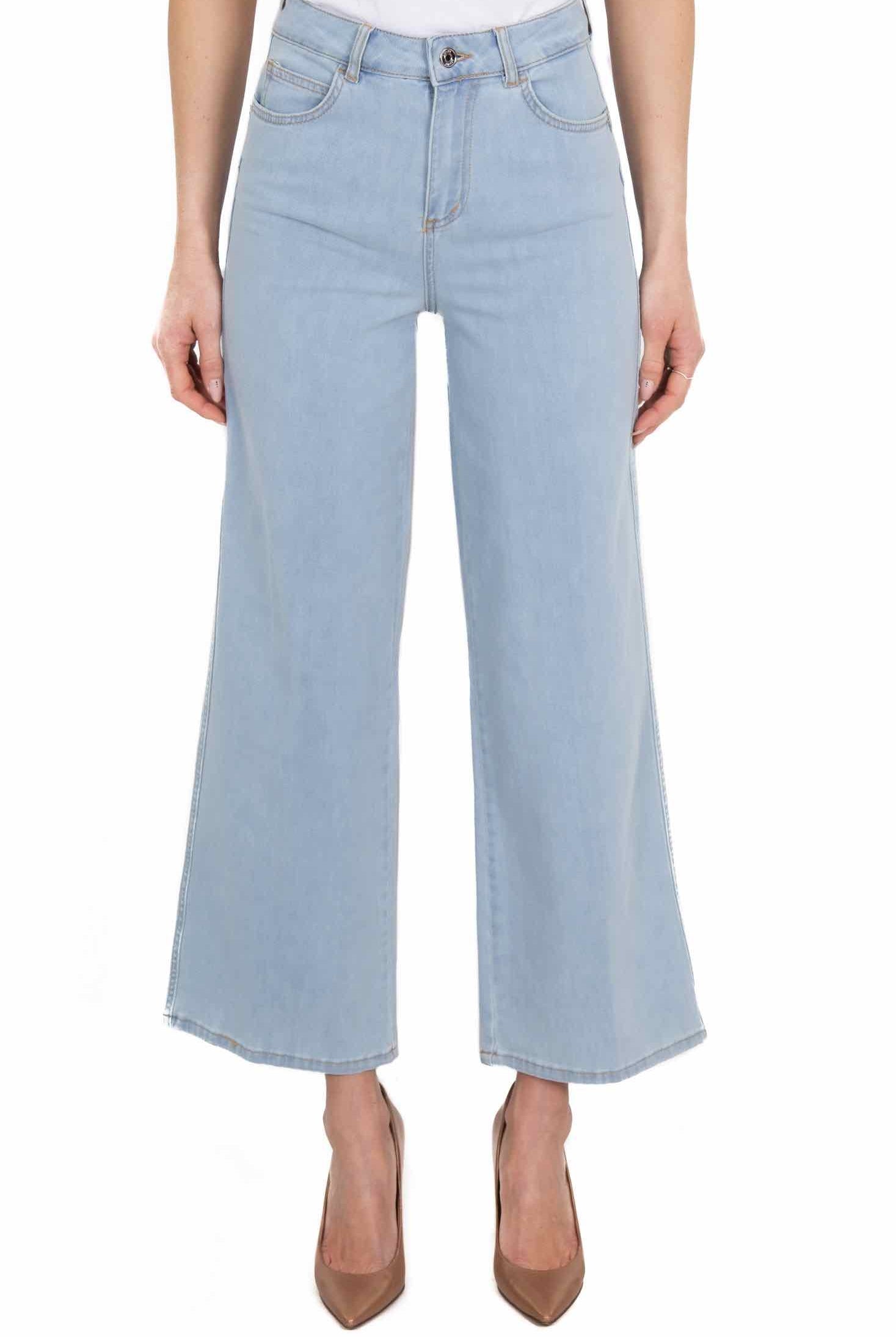 Blu Denim jeans a palazzo in denim chiaro azzurro