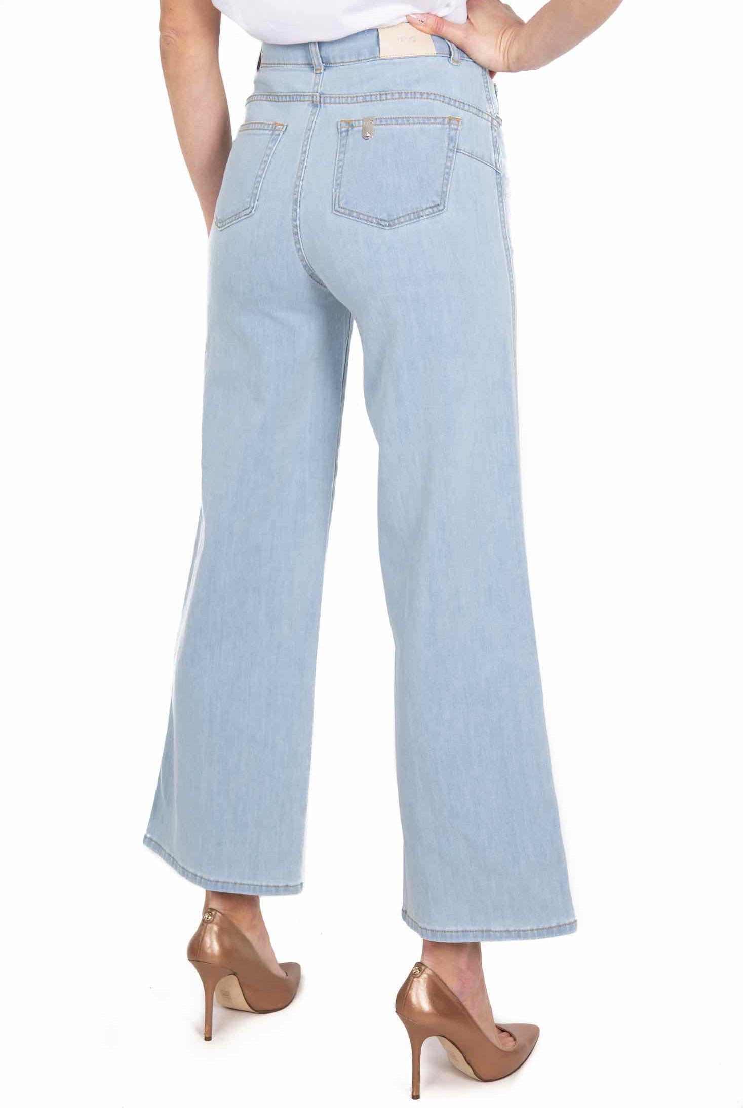 Blu Denim jeans a palazzo in denim chiaro azzurro