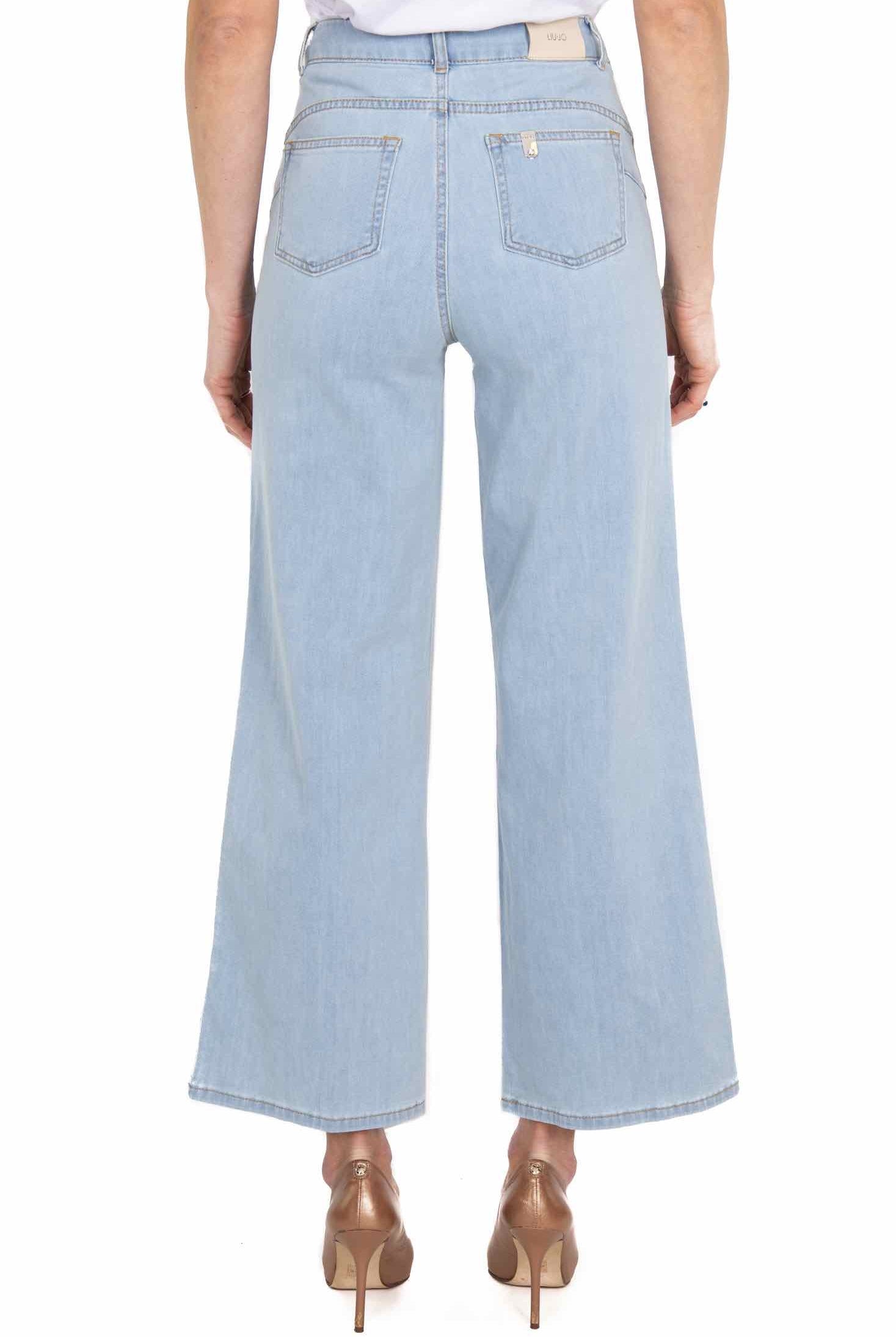 Blu Denim jeans a palazzo in denim chiaro azzurro