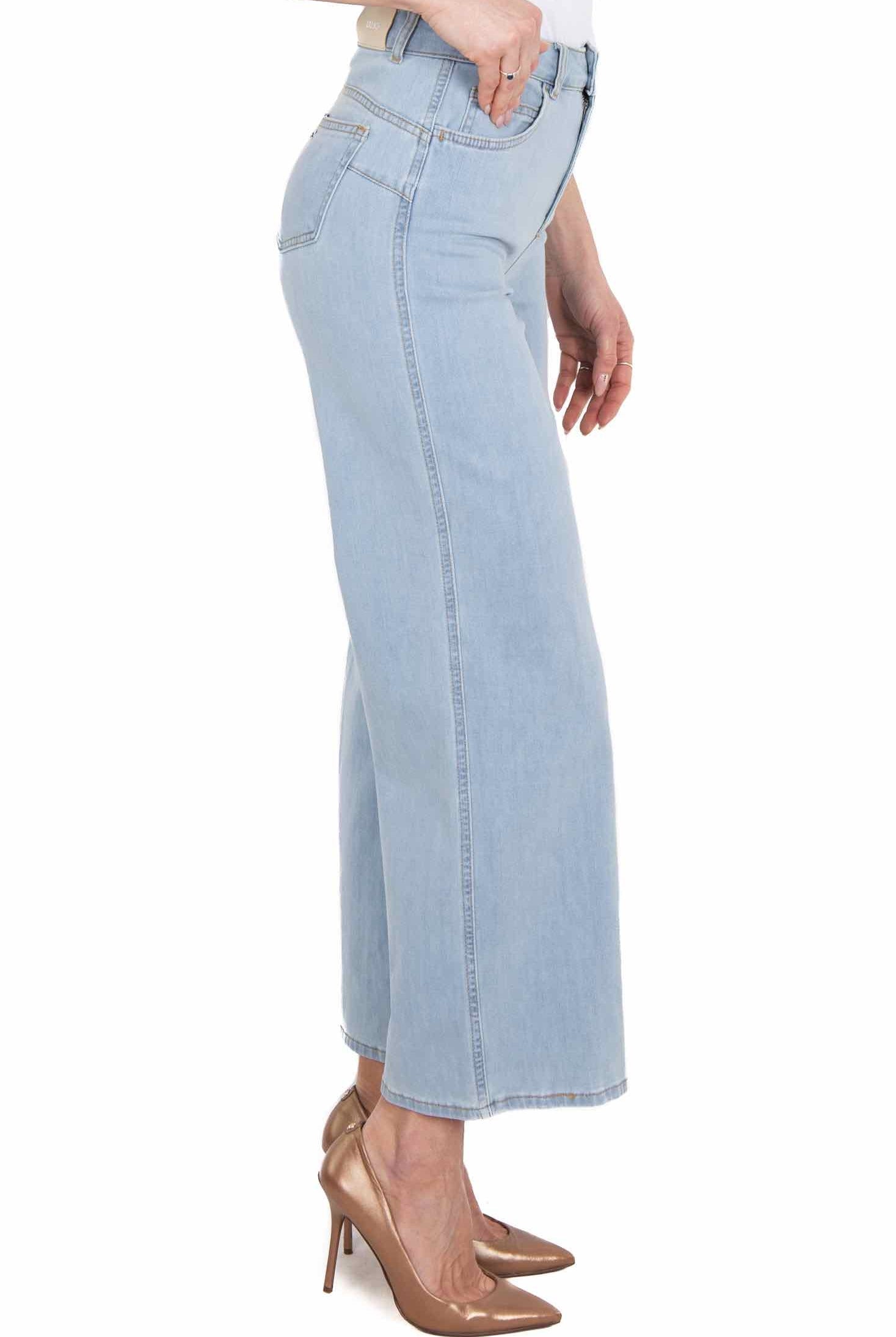 Blu Denim jeans a palazzo in denim chiaro azzurro