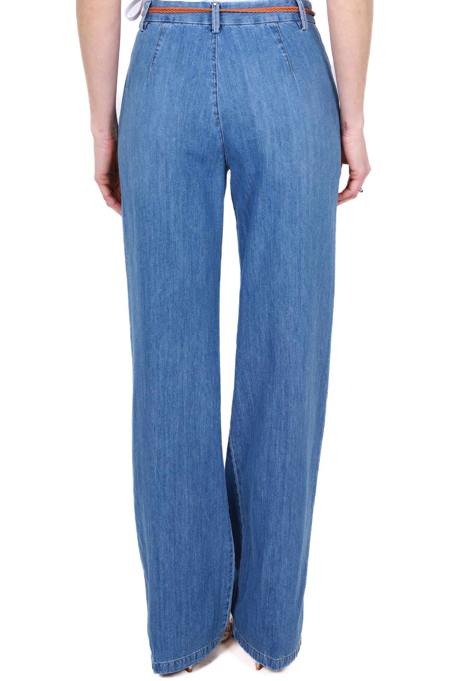 Blu Denim jeans a palazzo tasche america blu