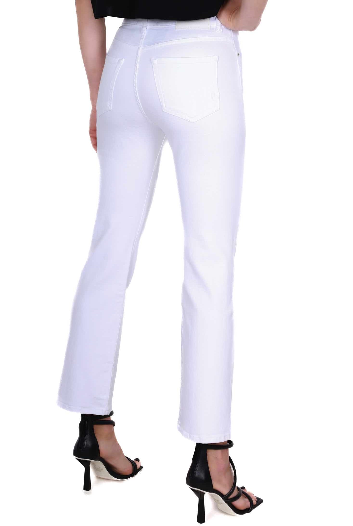 Pinko jeans boot cut in tela bull denim bianco