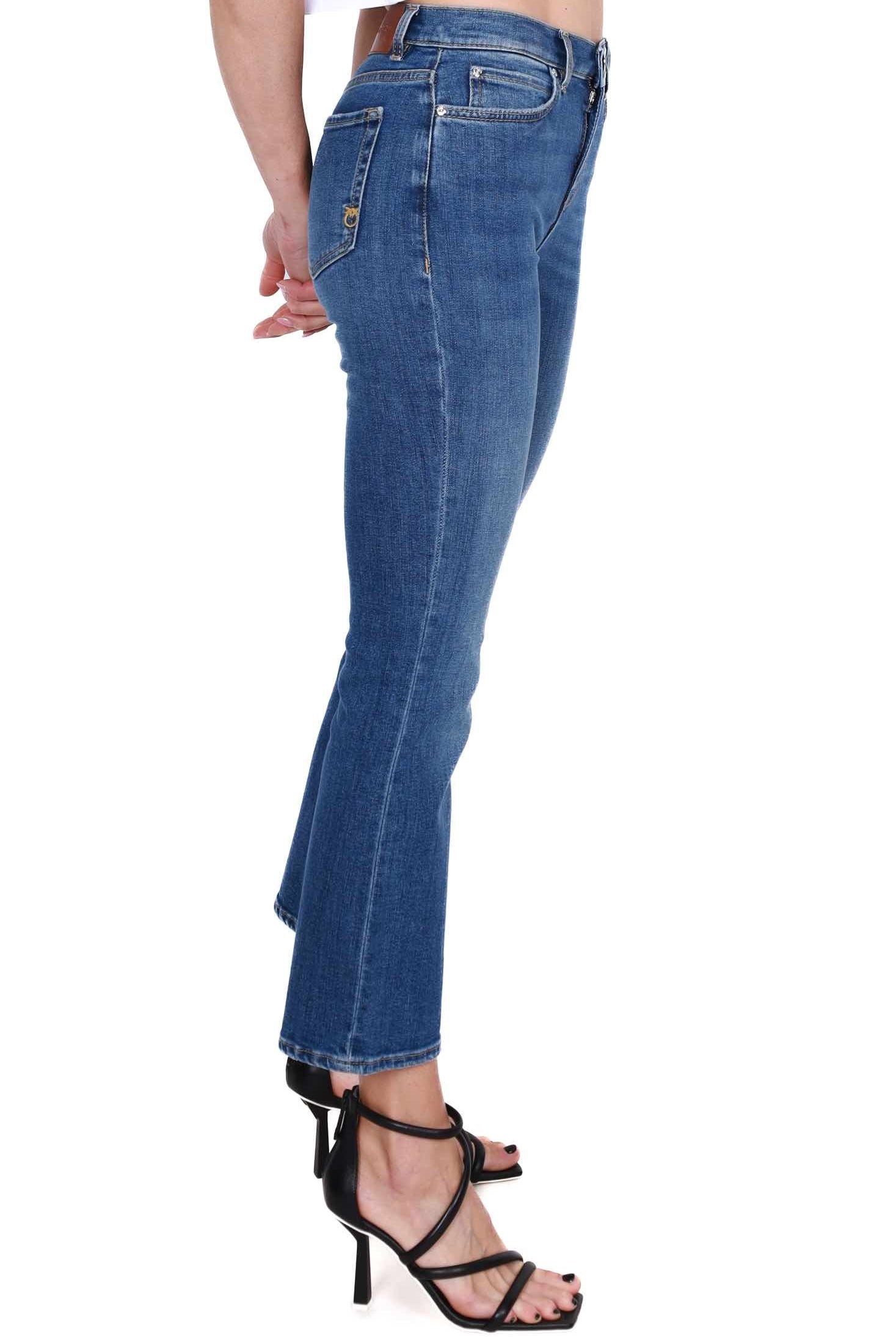 Pinko jeans boot cut in tela denim blu