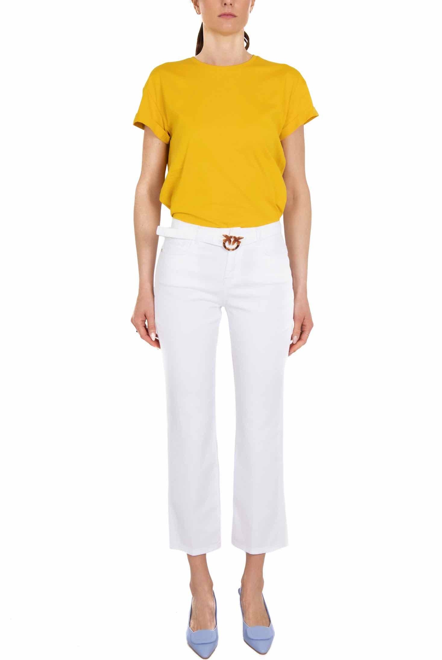 Pinko jeans bootcut in bull denim bianco