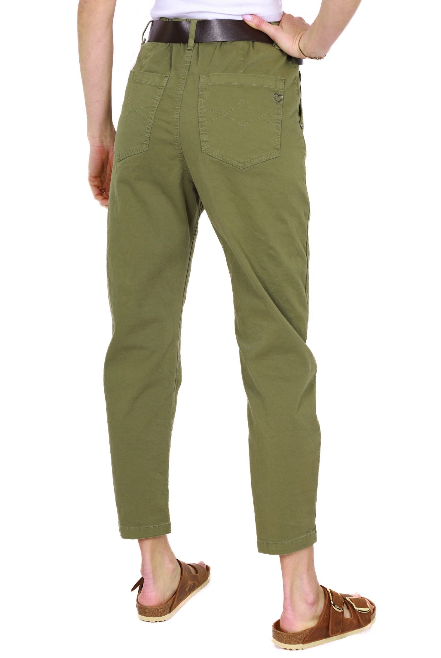 Please jeans con tasche america in cotone verde