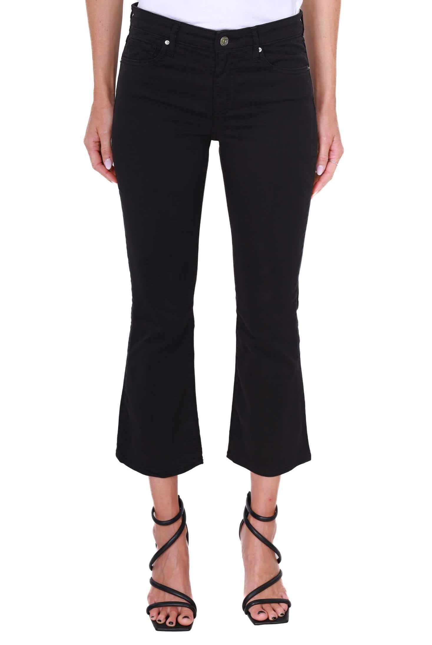 Ax Donna jeans flare cropped in cotone stretch nero