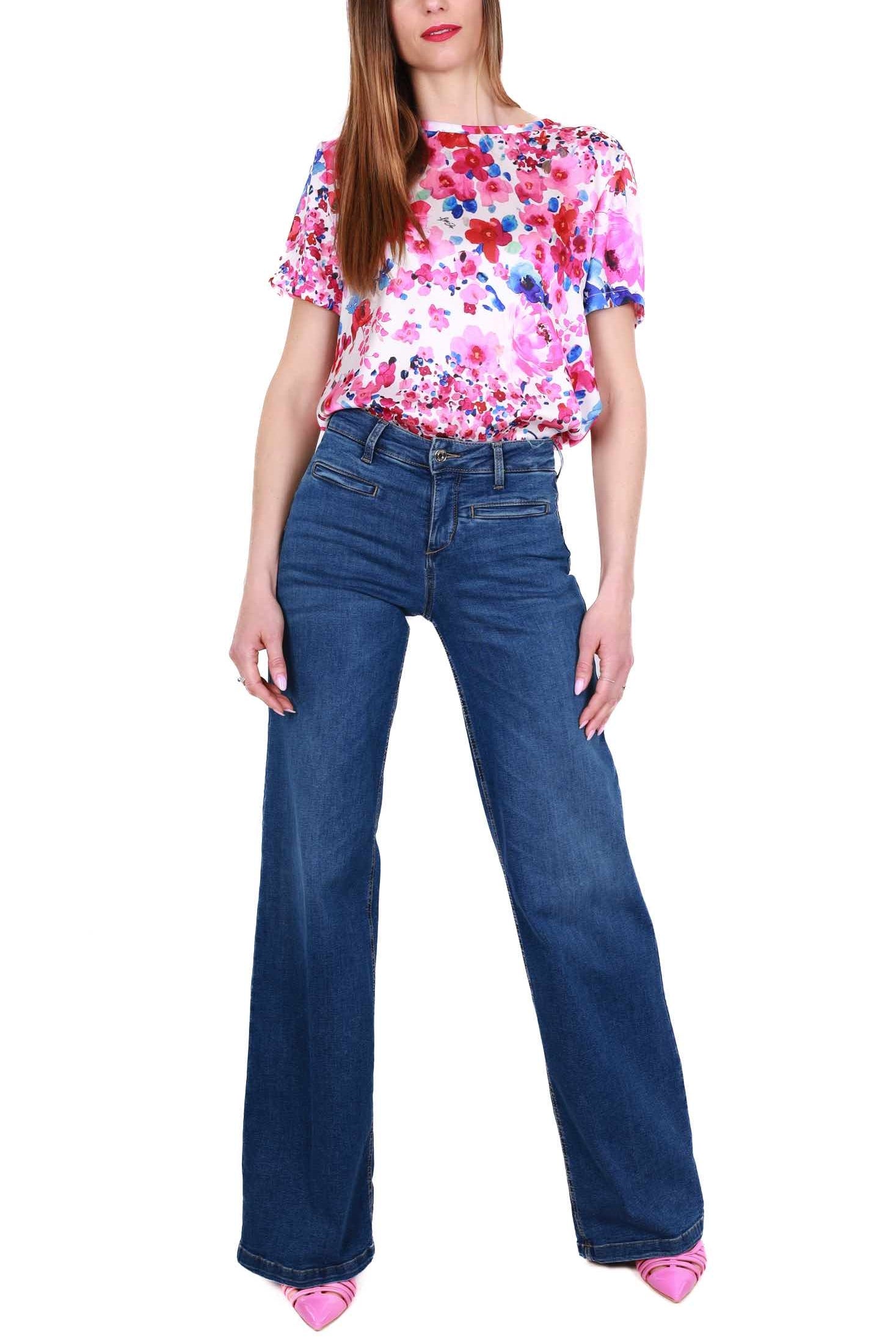 Blu Denim jeans flare in denim stretch blu