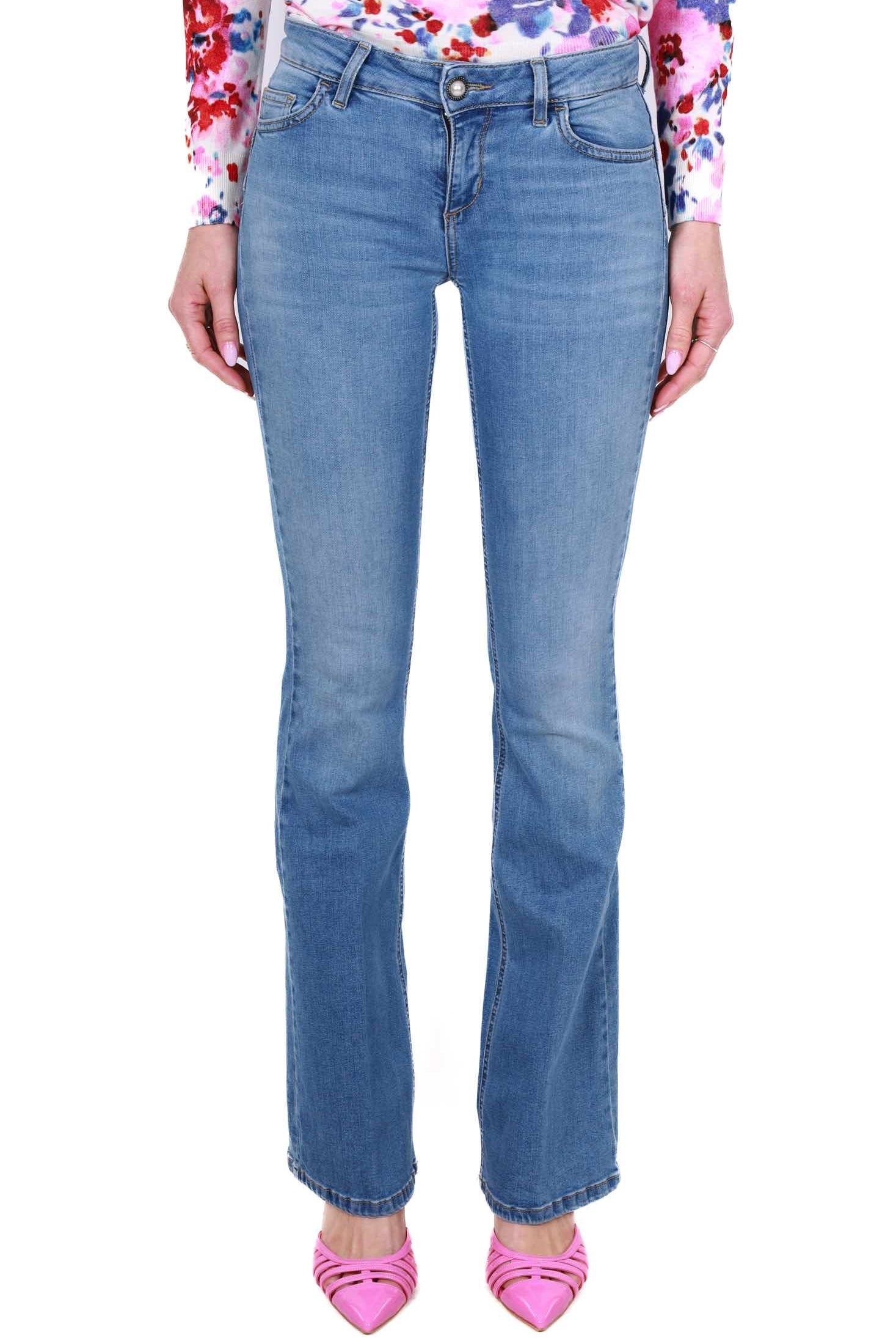 Blu Denim jeans flare in denim stretch blu