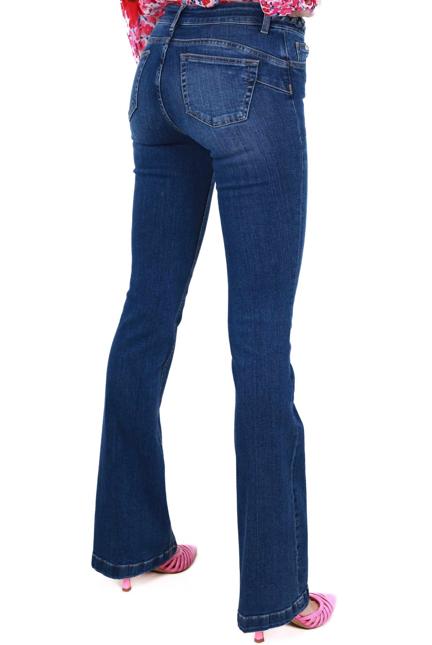 Blu Denim jeans flare in denim stretch blu