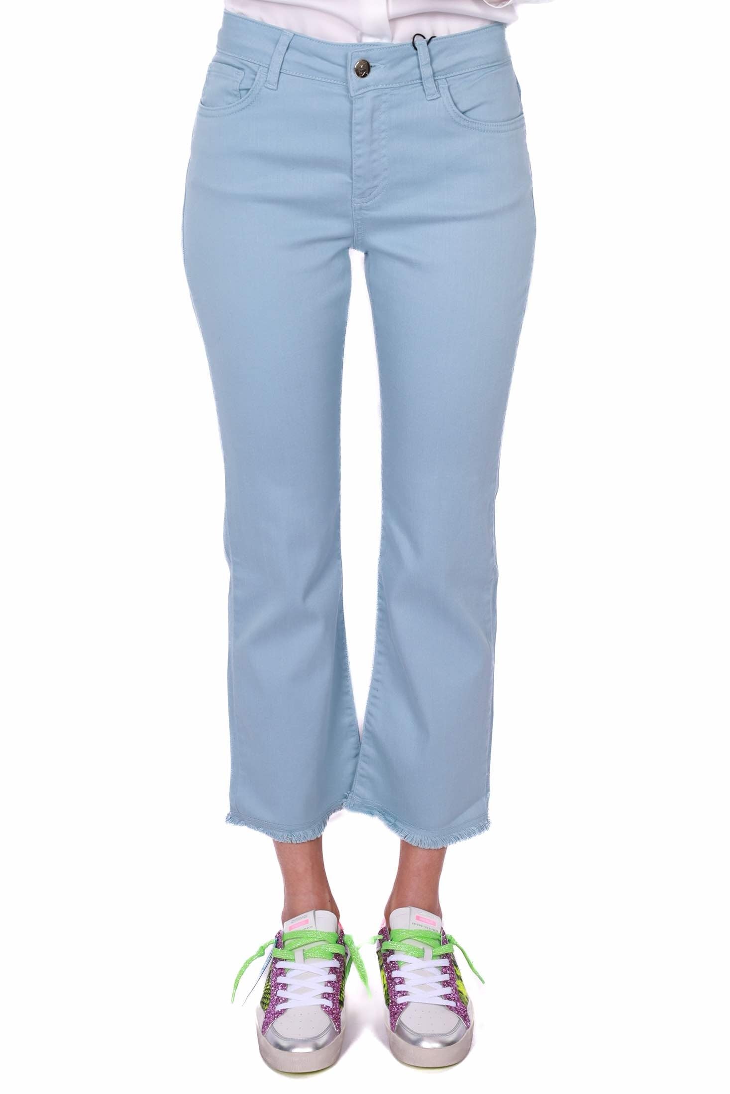 Emme Marella jeans flared in bull denim azzurro