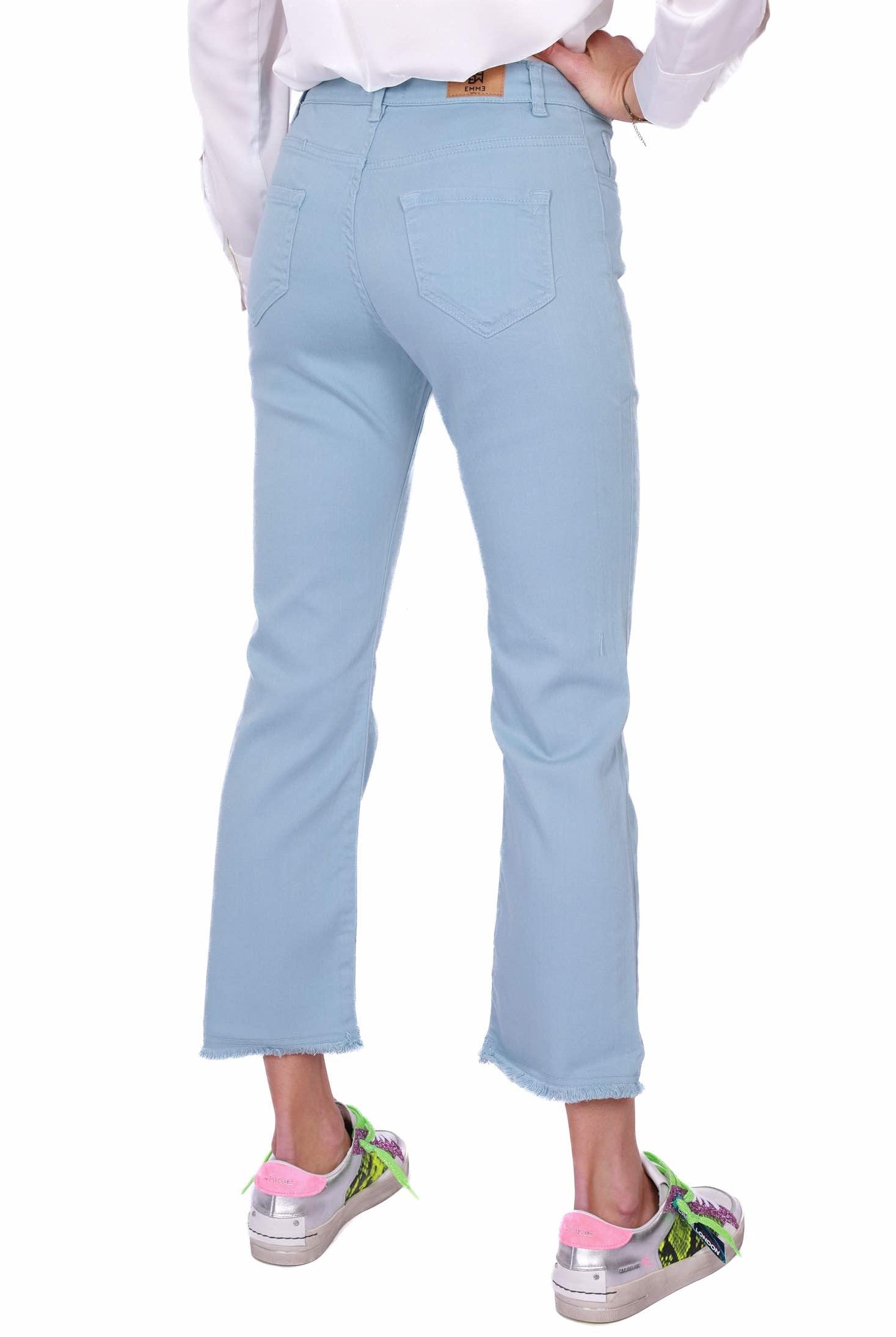 Emme Marella jeans flared in bull denim azzurro