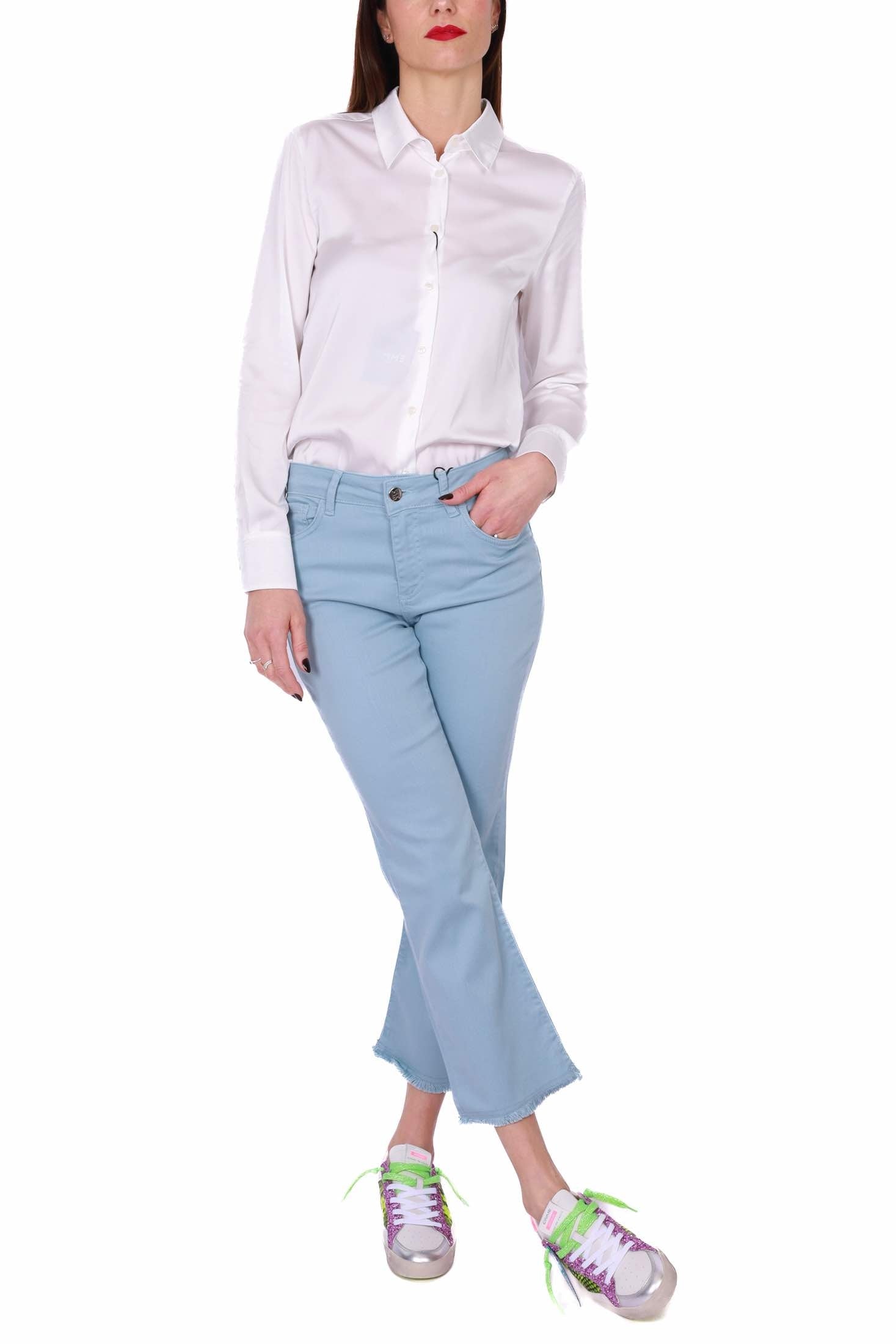 Emme Marella jeans flared in bull denim azzurro