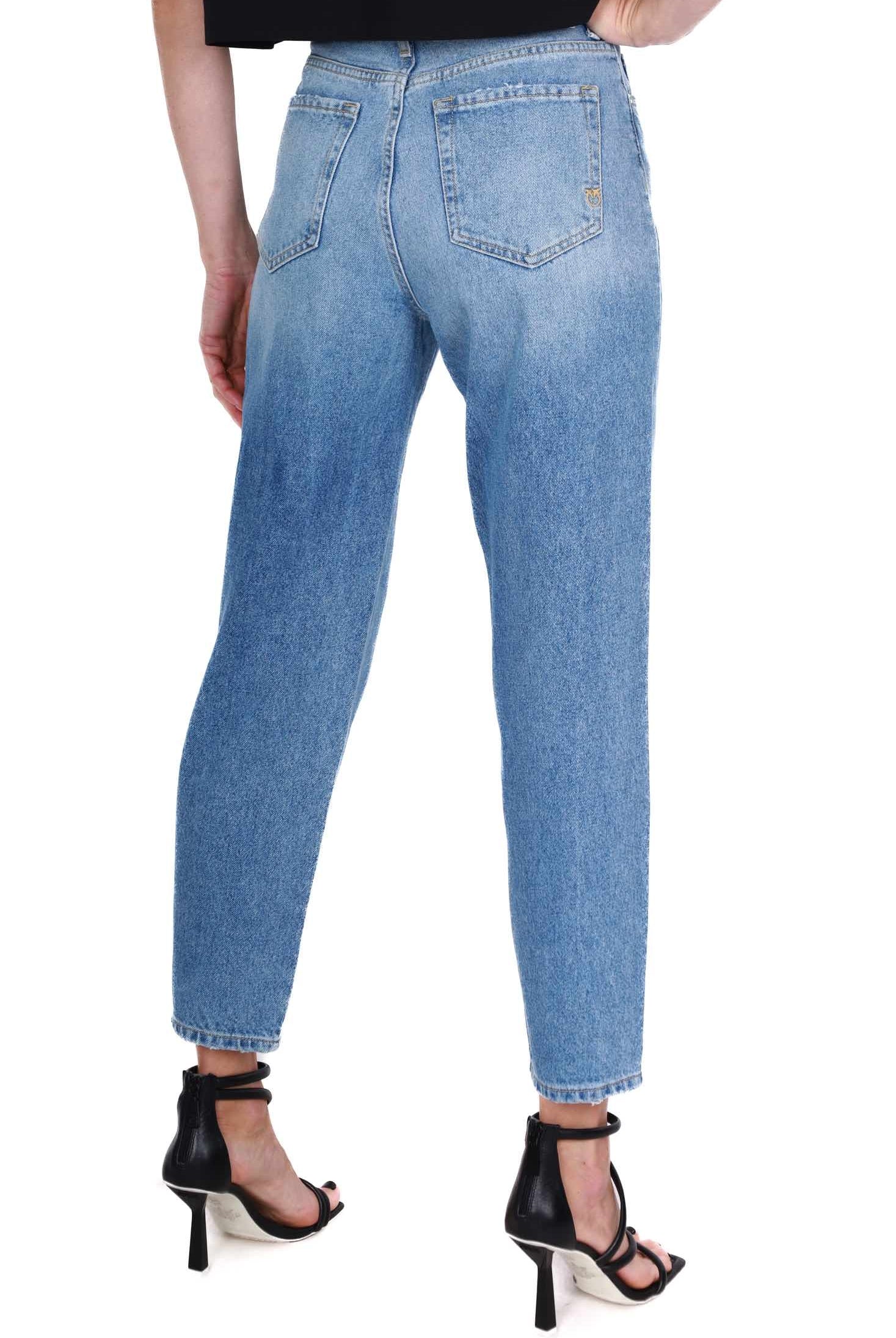 Pinko jeans mom fit in tela denim blu