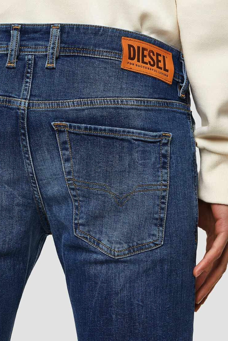 Diesel Italia Spa jeans skinny in denim stretch stone washed blu