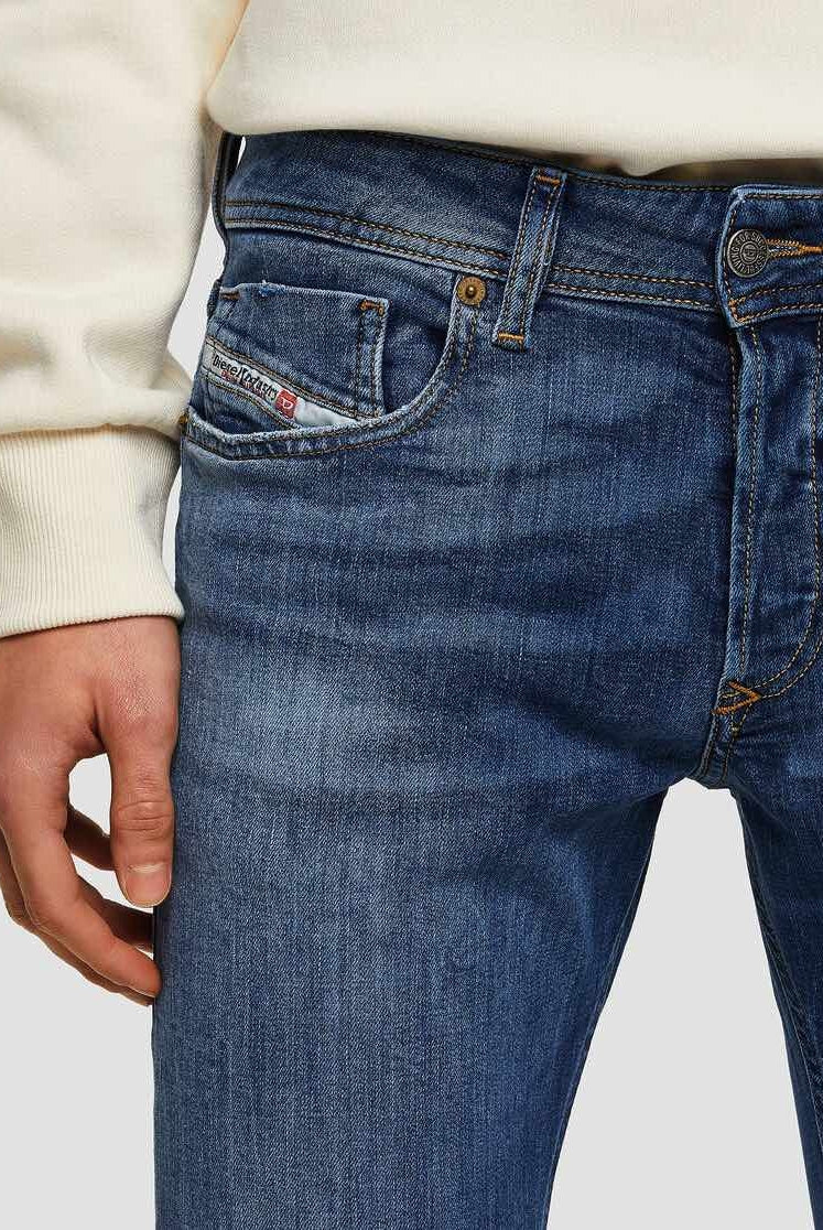 Diesel Italia Spa jeans skinny in denim stretch stone washed blu