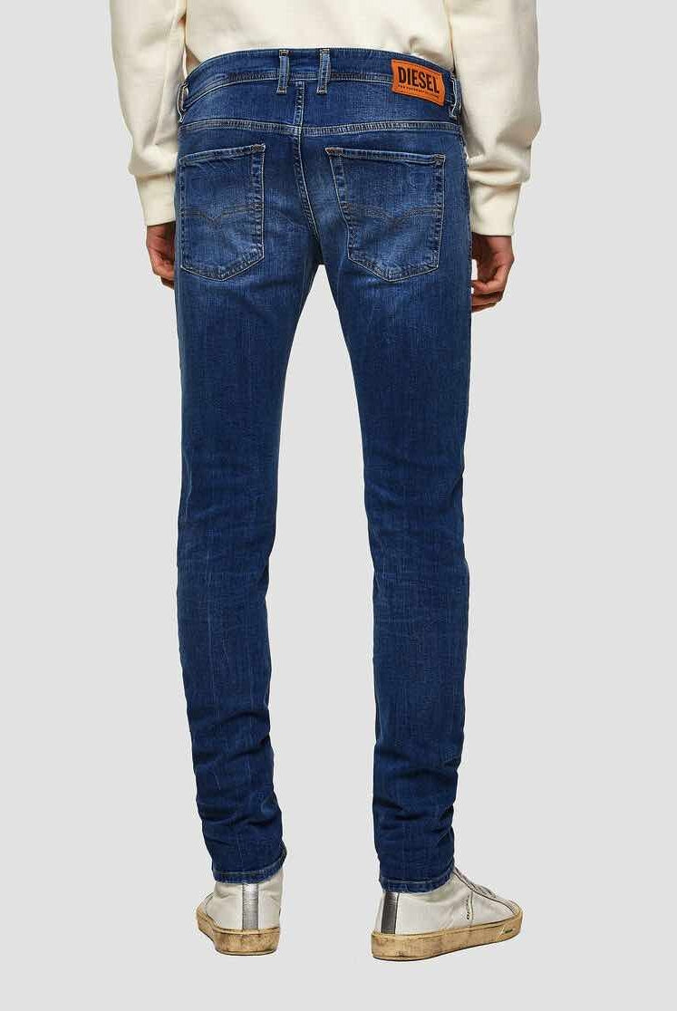 Diesel Italia Spa jeans skinny in denim stretch stone washed blu