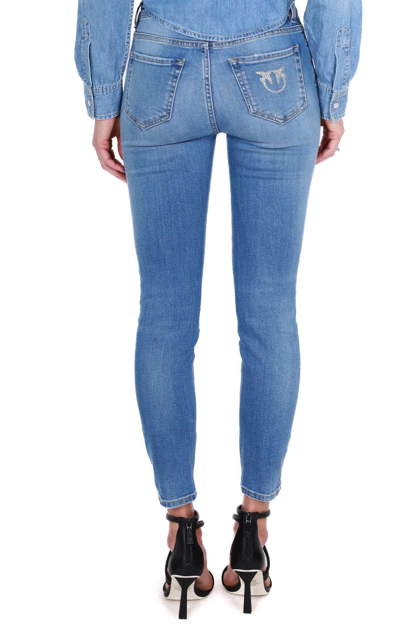 Pinko jeans skinny in tela denim azzurro