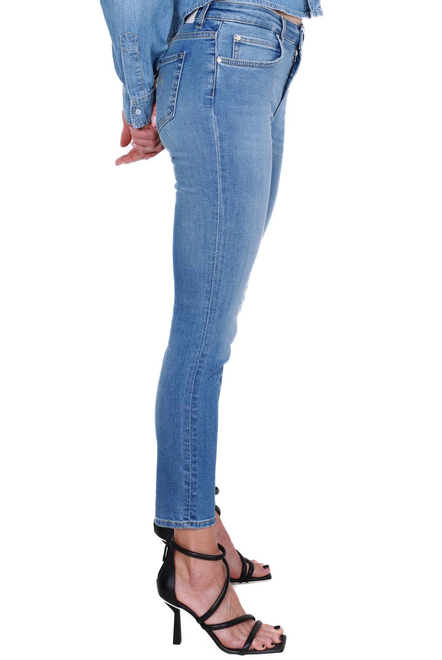Pinko jeans skinny in tela denim azzurro