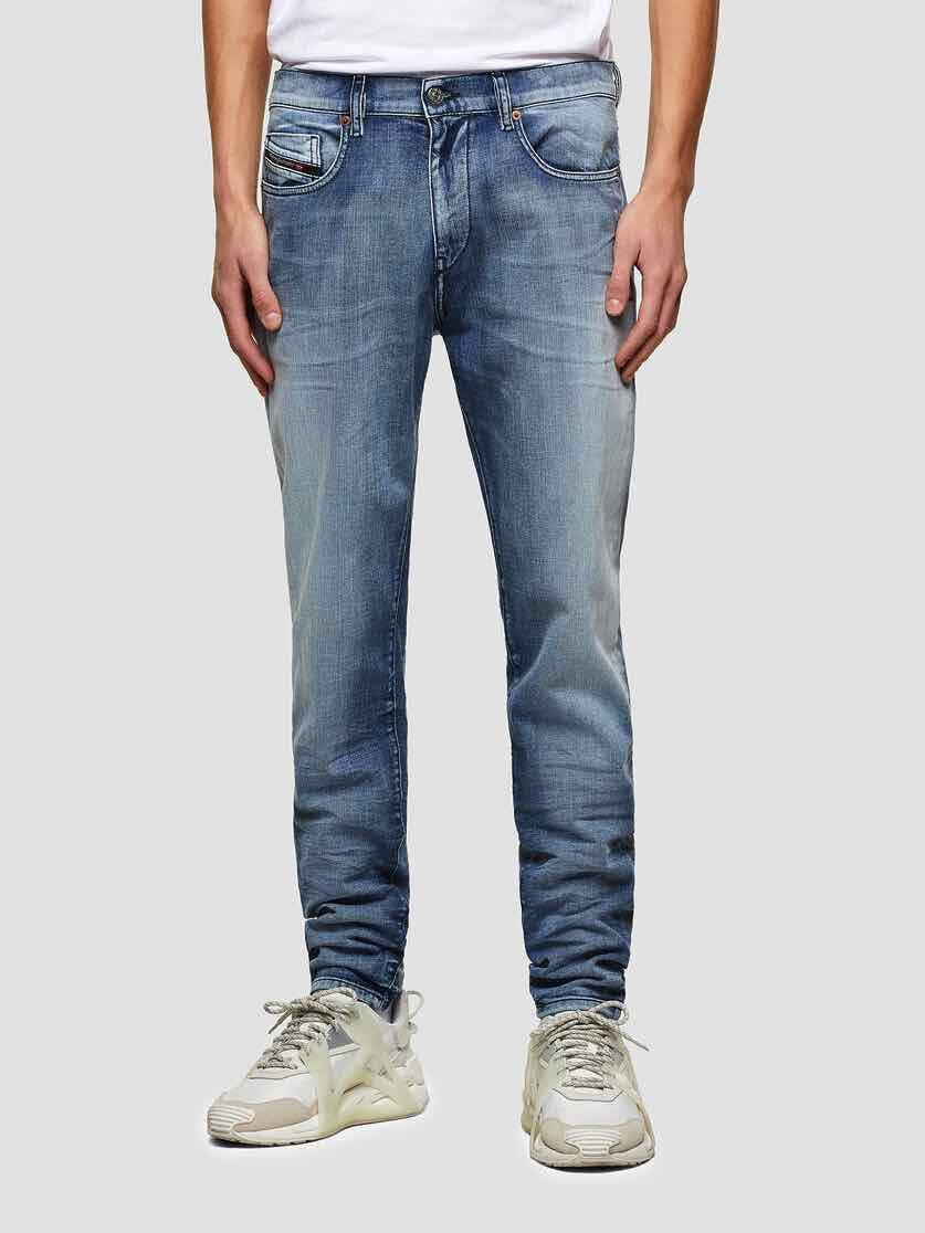 Diesel Italia Spa jeans slim in denim stretch stone washed blu