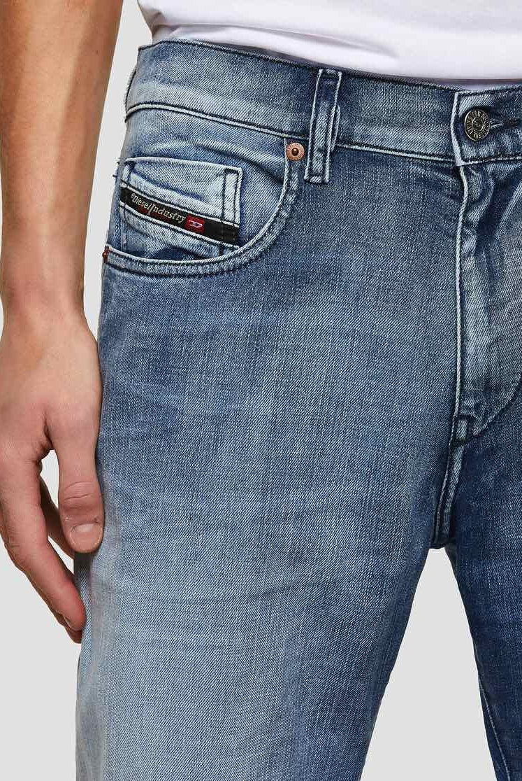 Diesel Italia Spa jeans slim in denim stretch stone washed blu